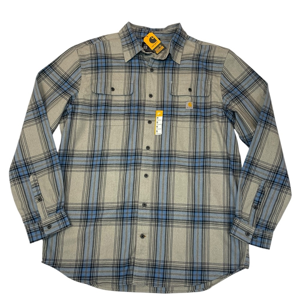 Carhartt Men’s Loose Fit Heavyweight Flannel Long-Sleeve Plaid Shirt - Picture 4 of 16